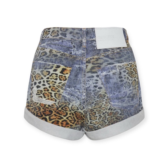 new One Teaspoon ✌︎︎ Leoparty Bandits High Waist Shorts ✌︎︎ Leopard Khaki ✌︎︎ 34 - Picture 6 of 16